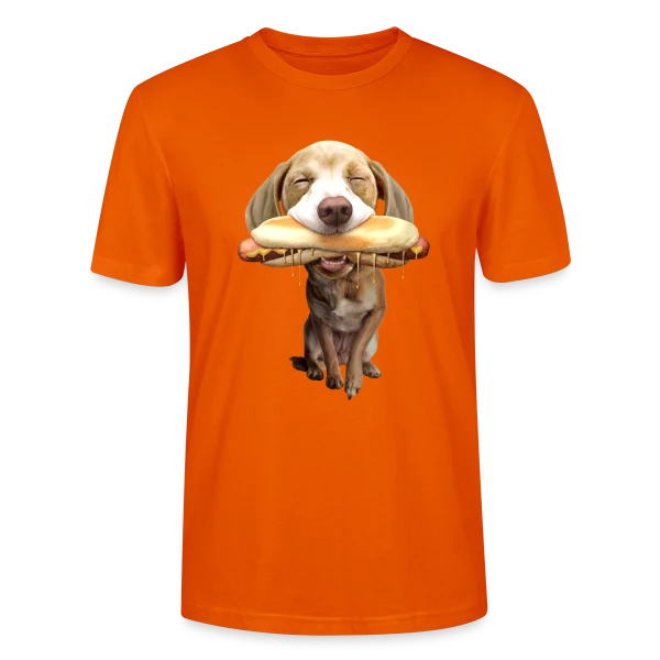 Maquette de T-shirt bio CRAFTER Stanley Stella Unisexe « Chien Gourmand Hotdog » à personnaliser