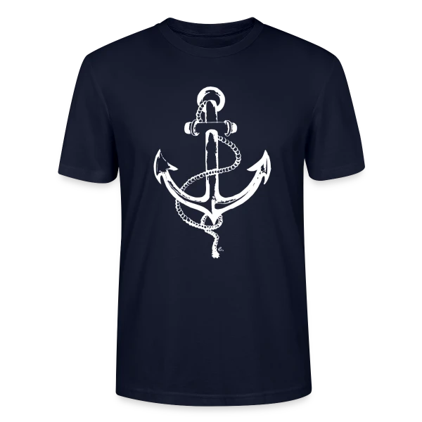 Maquette de T-shirt bio CRAFTER Stanley Stella Unisexe « Ancre Marine Élégante : Passion Océane » à personnaliser