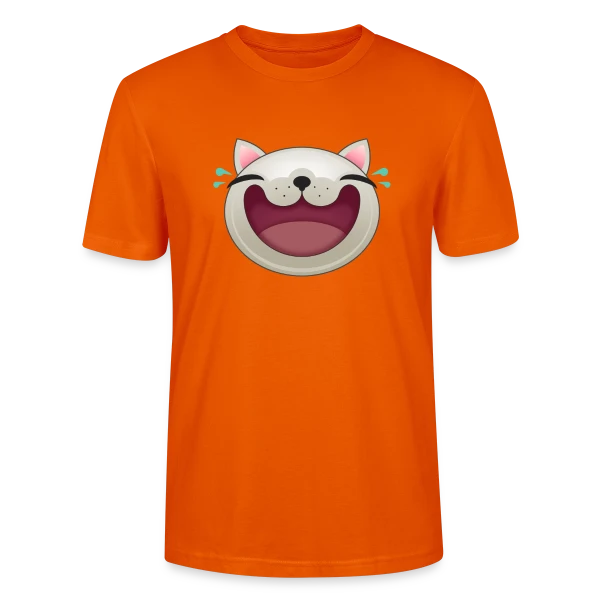 Maquette de T-shirt bio CRAFTER Stanley Stella Unisexe « Chat Joyeux : Le Rieur Félin » à personnaliser