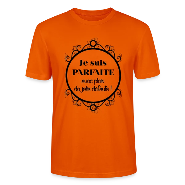Maquette de T-shirt bio CRAFTER Stanley Stella Unisexe « Je suis Parfaite et Je l'Assume ! » à personnaliser