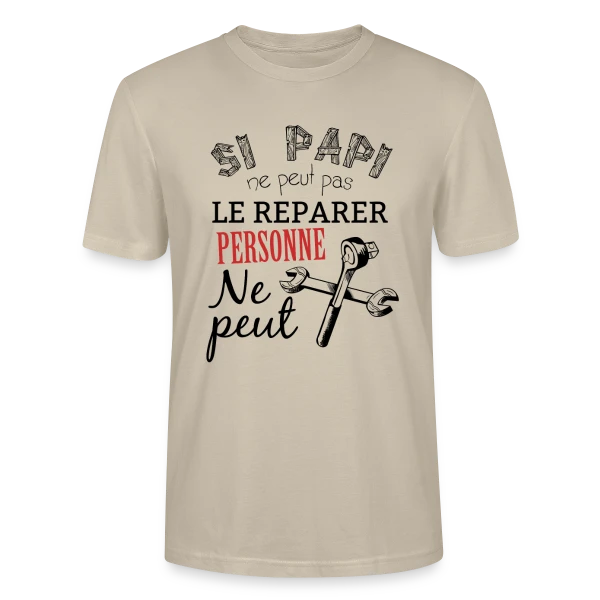 Maquette de T-shirt bio CRAFTER Stanley Stella Unisexe « Papi Bricoleur - L'Expert des Réparations » à personnaliser