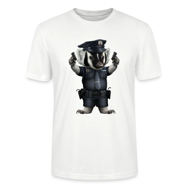 Maquette de T-shirt bio CRAFTER Stanley Stella Unisexe « Blaireau Police » à personnaliser
