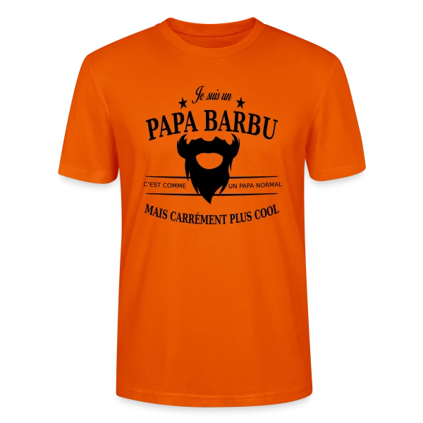 Maquette de T-shirt bio CRAFTER Stanley Stella Unisexe « Papa Stylé Barbu » à personnaliser