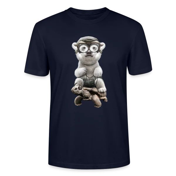 Maquette de T-shirt bio CRAFTER Stanley Stella Unisexe « Tortue Polaire Aventureuse » à personnaliser