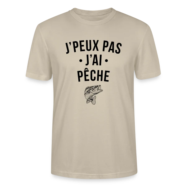 Maquette de T-shirt bio CRAFTER Stanley Stella Unisexe « J'peux Pas, J'ai Pêche ! » à personnaliser