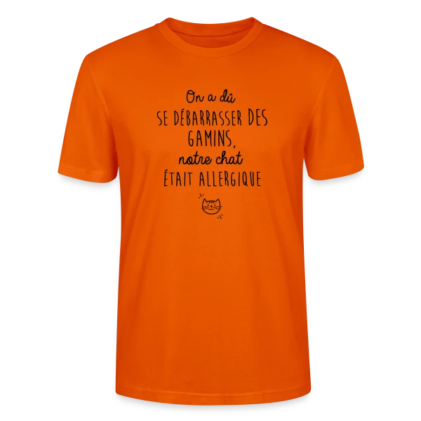 Maquette de T-shirt bio CRAFTER Stanley Stella Unisexe « Humour : Mon Chat Est Allergique » à personnaliser
