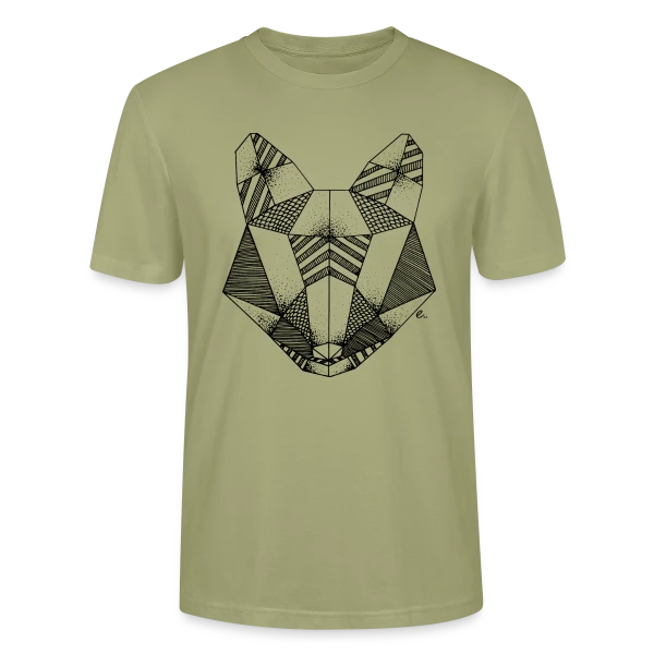 Maquette de T-shirt bio CRAFTER Stanley Stella Unisexe « Renard Origami : Art Géométrique Nature » à personnaliser
