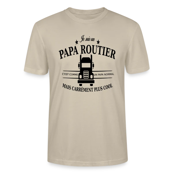 Maquette de T-shirt bio CRAFTER Stanley Stella Unisexe « Papa Routier de Choc » à personnaliser