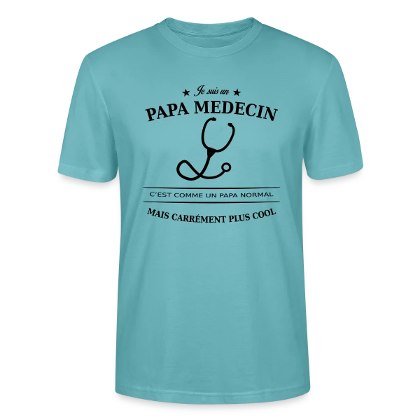 Maquette de T-shirt bio CRAFTER Stanley Stella Unisexe « Papa Médecin Héroïque » à personnaliser