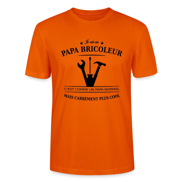 Maquette de T-shirt bio CRAFTER Stanley Stella Unisexe « Papa Bricoleur: Le Roi du Bricolage » à personnaliser
