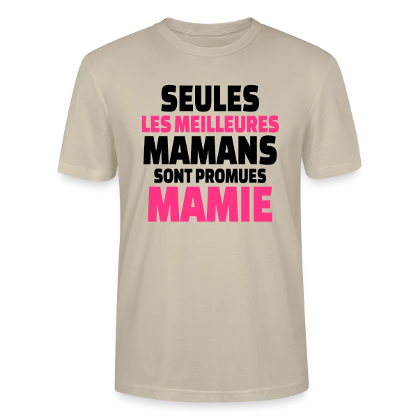 Maquette de T-shirt bio CRAFTER Stanley Stella Unisexe « Maman Promue Mamie » à personnaliser