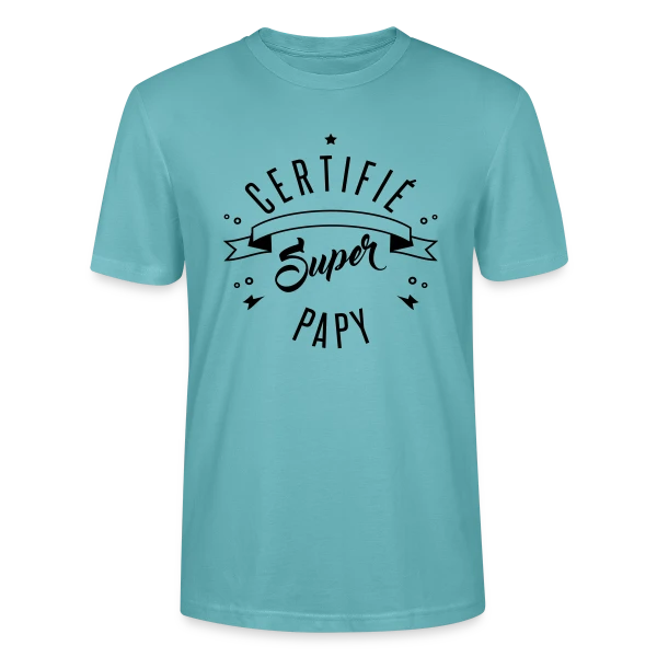 Maquette de T-shirt bio CRAFTER Stanley Stella Unisexe « Certifié Super Papy » à personnaliser