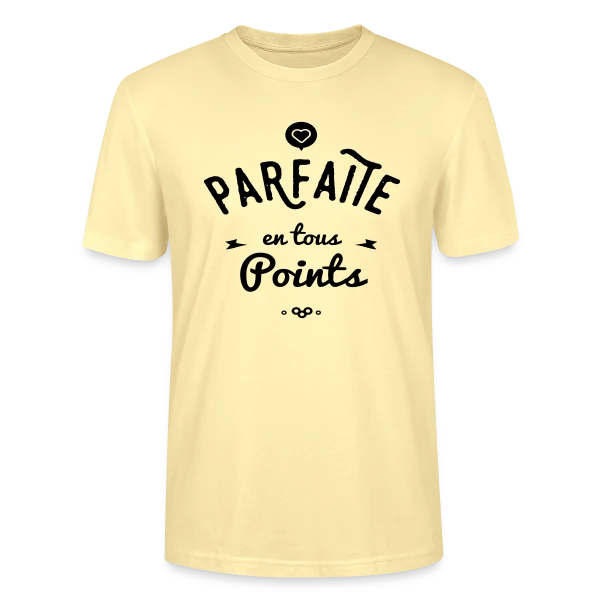 Maquette de T-shirt bio CRAFTER Stanley Stella Unisexe « PARFAITE EN TOUS POINTS » à personnaliser