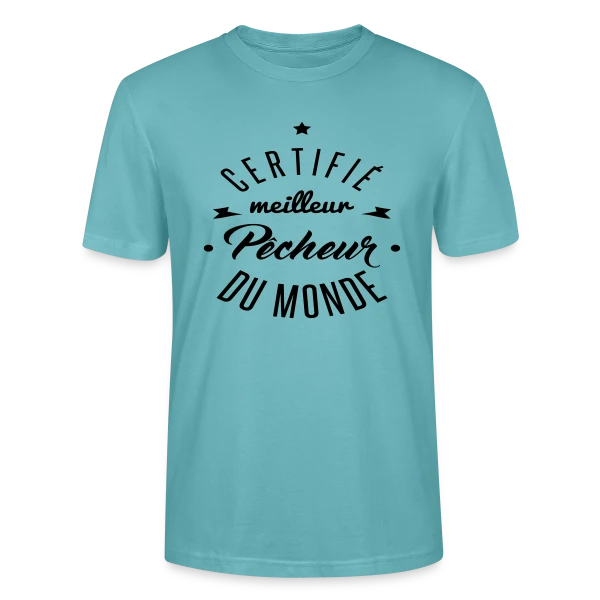 Maquette de T-shirt bio CRAFTER Stanley Stella Unisexe « Certifié Meilleur Pêcheur » à personnaliser