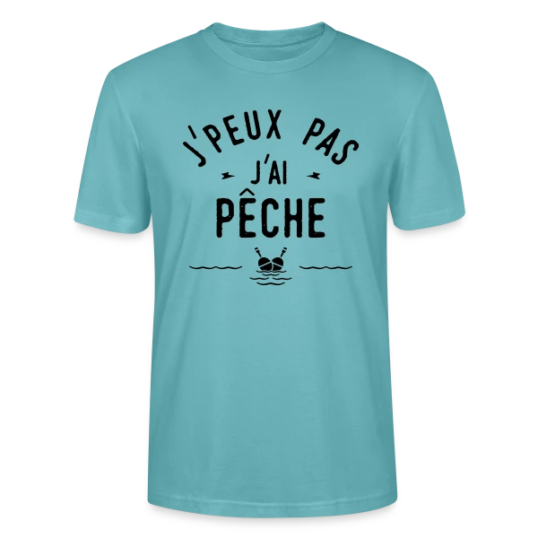 Maquette de T-shirt bio CRAFTER Stanley Stella Unisexe « J'peux Pas, J'ai Pêche ! » à personnaliser