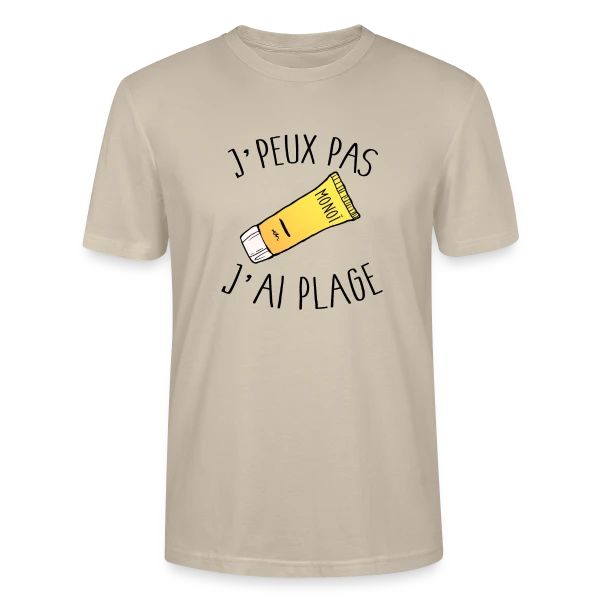 Maquette de T-shirt bio CRAFTER Stanley Stella Unisexe « J'peux Pas J'ai Plage » à personnaliser