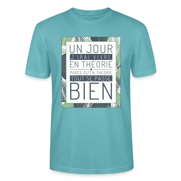 Maquette de T-shirt bio CRAFTER Stanley Stella Unisexe « Un Jour J'Irai Vivre en Théorie » à personnaliser