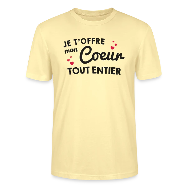Maquette de T-shirt bio CRAFTER Stanley Stella Unisexe « Déclaration d'Amour - Mon Cœur Tout Entier » à personnaliser
