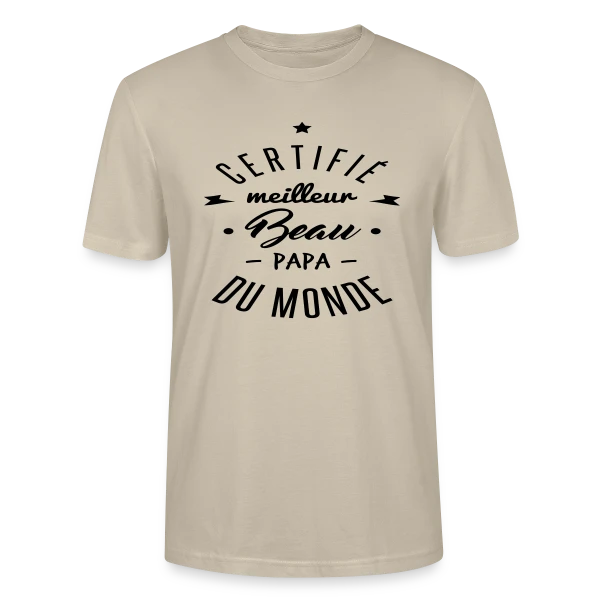 Maquette de T-shirt bio CRAFTER Stanley Stella Unisexe « Meilleur Beau-Papa du Monde » à personnaliser