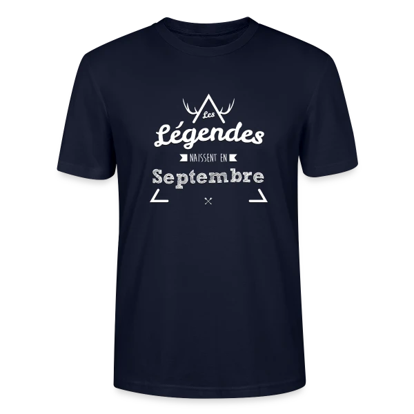 Anniversaire : Légende Née en Septembre sur T-shirt bio CRAFTER Stanley Stella Unisexe