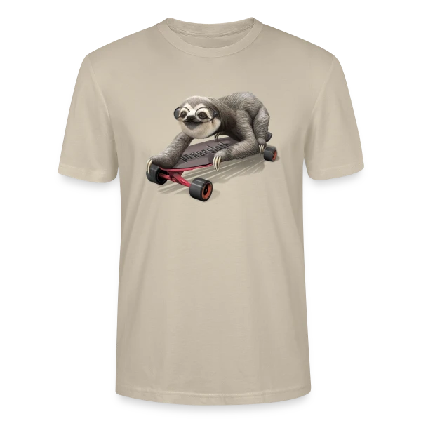 Maquette de T-shirt bio CRAFTER Stanley Stella Unisexe « Paresseux Skateur Stylé » à personnaliser