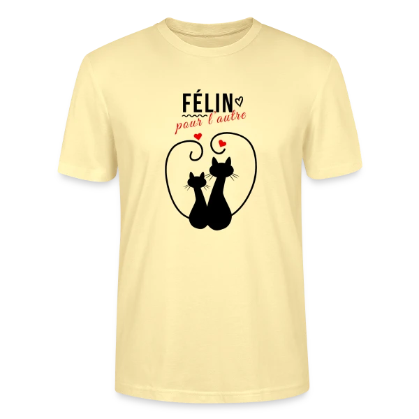 Maquette de T-shirt bio CRAFTER Stanley Stella Unisexe « Félin pour l'autre » à personnaliser