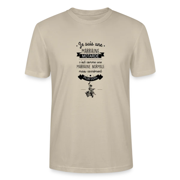 Maquette de T-shirt bio CRAFTER Stanley Stella Unisexe « Marraine Motarde » à personnaliser