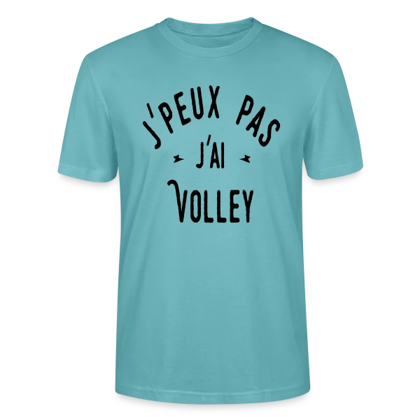 Maquette de T-shirt bio CRAFTER Stanley Stella Unisexe « J'peux pas j'ai Volley - Humour Sportif » à personnaliser