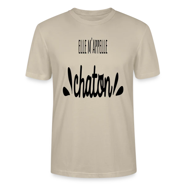 Maquette de T-shirt bio CRAFTER Stanley Stella Unisexe « Elle M'appelle Chaton » à personnaliser