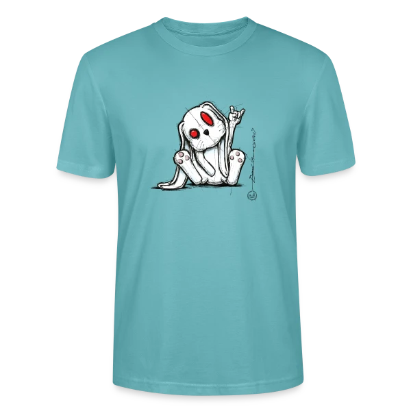 Maquette de T-shirt bio CRAFTER Stanley Stella Unisexe « Lapin Rockeur Métal » à personnaliser