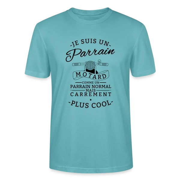 Maquette de T-shirt bio CRAFTER Stanley Stella Unisexe « Parrain Motard : Le Plus Cool » à personnaliser