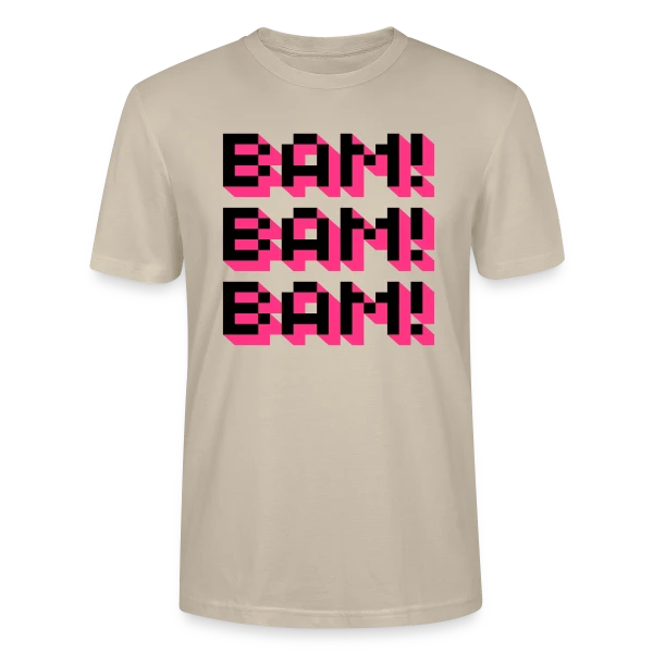 Maquette de T-shirt bio CRAFTER Stanley Stella Unisexe « Bam! Bam! Bam! Style Comique » à personnaliser