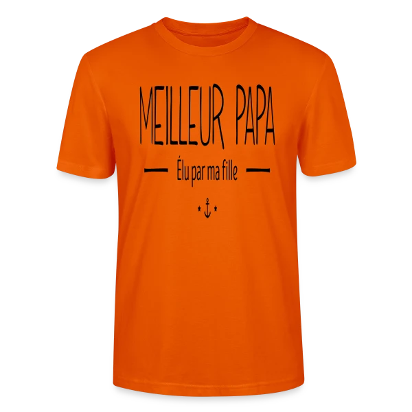 Maquette de T-shirt bio CRAFTER Stanley Stella Unisexe « Meilleur Papa Élu par Ma Fille » à personnaliser