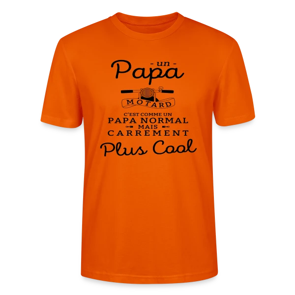 Maquette de T-shirt bio CRAFTER Stanley Stella Unisexe « Papa Motard - Passion Vitesse » à personnaliser