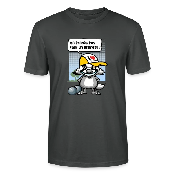 Maquette de T-shirt bio CRAFTER Stanley Stella Unisexe « Blaireau Pétanque : Le Maître des Boules » à personnaliser
