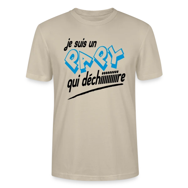 Maquette de T-shirt bio CRAFTER Stanley Stella Unisexe « Papy d'Enfer » à personnaliser