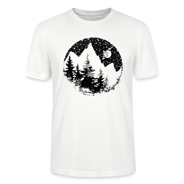 Maquette de T-shirt bio CRAFTER Stanley Stella Unisexe « Paysage Montagneux Nocturne Fantastique » à personnaliser