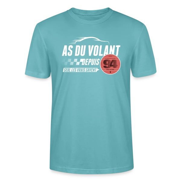 Maquette de T-shirt bio CRAFTER Stanley Stella Unisexe « As du Volant 94 : Champion de la Route » à personnaliser