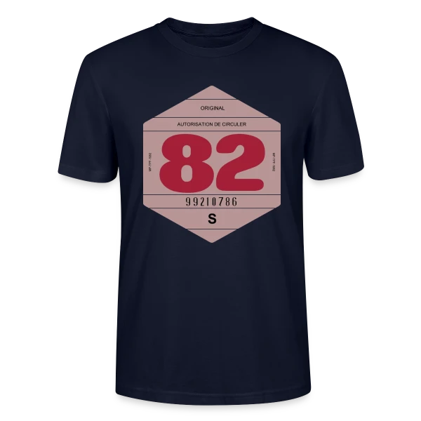 Maquette de T-shirt bio CRAFTER Stanley Stella Unisexe « Voiture Rétro 1982 : L'Esprit Vintage Français » à personnaliser