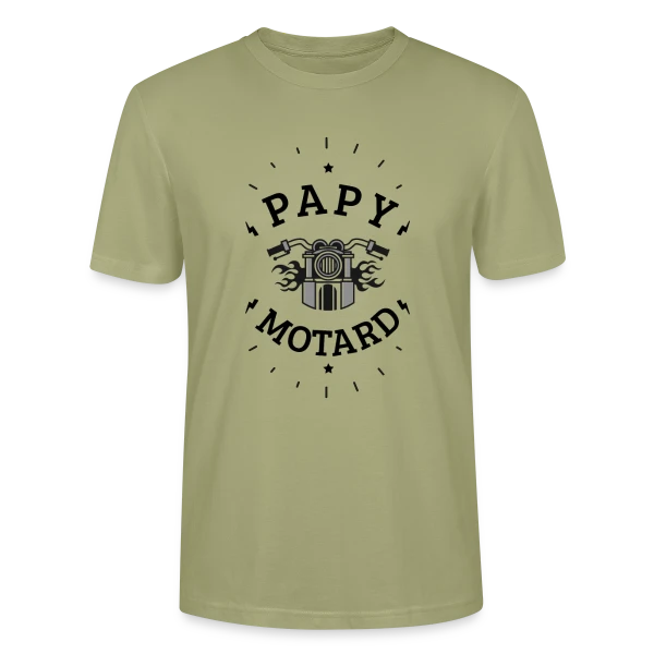 Maquette de T-shirt bio CRAFTER Stanley Stella Unisexe « Papy Motard, La Légende » à personnaliser