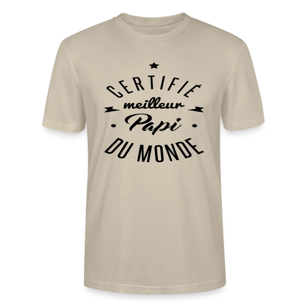 Maquette de T-shirt bio CRAFTER Stanley Stella Unisexe « Le T-shirt "Meilleur Papi Certifié" » à personnaliser