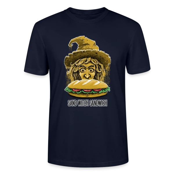Maquette de T-shirt bio CRAFTER Stanley Stella Unisexe « Sorcière des Sables & Son Sandwich » à personnaliser