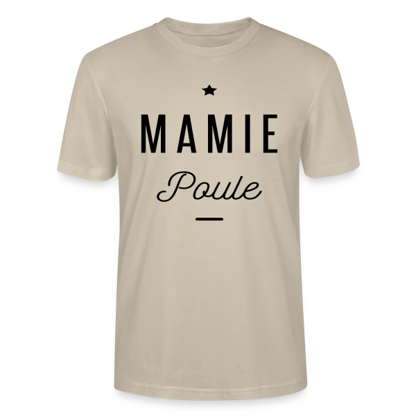 Maquette de T-shirt bio CRAFTER Stanley Stella Unisexe « Super Mamie Poule » à personnaliser
