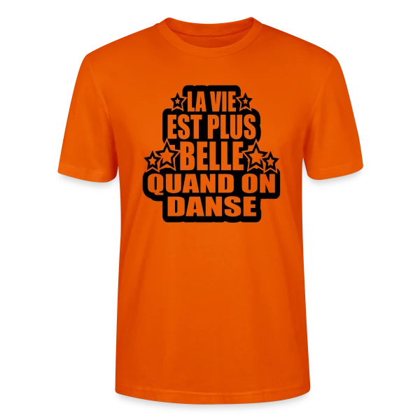 Maquette de T-shirt bio CRAFTER Stanley Stella Unisexe « Danse : La Vie Est Plus Belle Quand On Danse » à personnaliser
