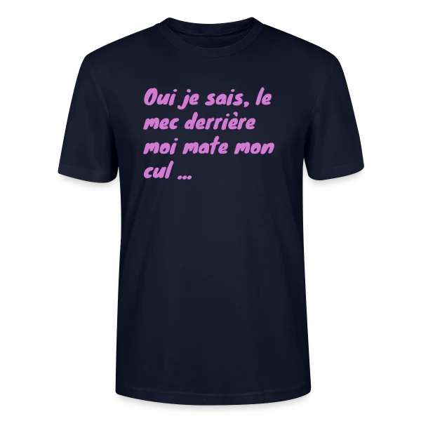 Maquette de T-shirt bio CRAFTER Stanley Stella Unisexe « Humour Fessier Rose » à personnaliser