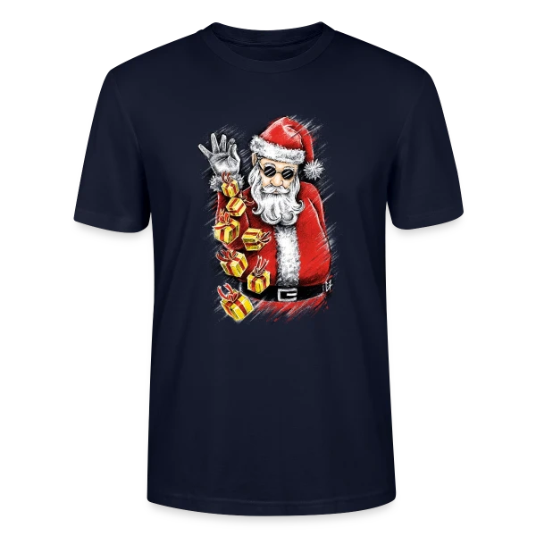 Maquette de T-shirt bio CRAFTER Stanley Stella Unisexe « Père Noël Stylé et Généreux » à personnaliser