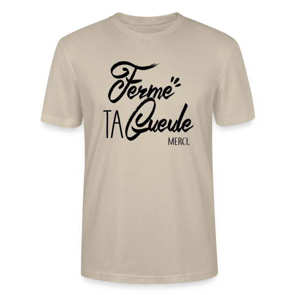 Maquette de T-shirt bio CRAFTER Stanley Stella Unisexe « Humour : Chut ! Message Subtil » à personnaliser