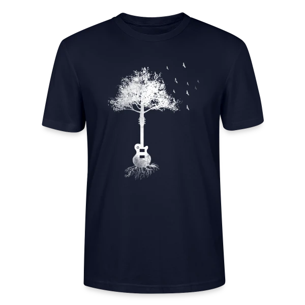 Maquette de T-shirt bio CRAFTER Stanley Stella Unisexe « Arbre Guitare Électrique : Le Don du Guitariste » à personnaliser