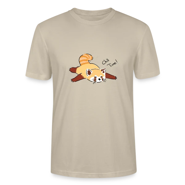Maquette de T-shirt bio CRAFTER Stanley Stella Unisexe « Panda Roux Détente » à personnaliser