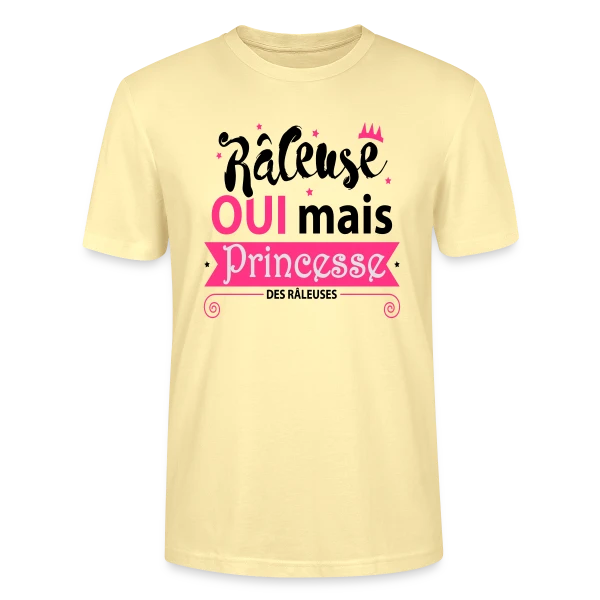 Maquette de T-shirt bio CRAFTER Stanley Stella Unisexe « Princesse des Râleuses » à personnaliser